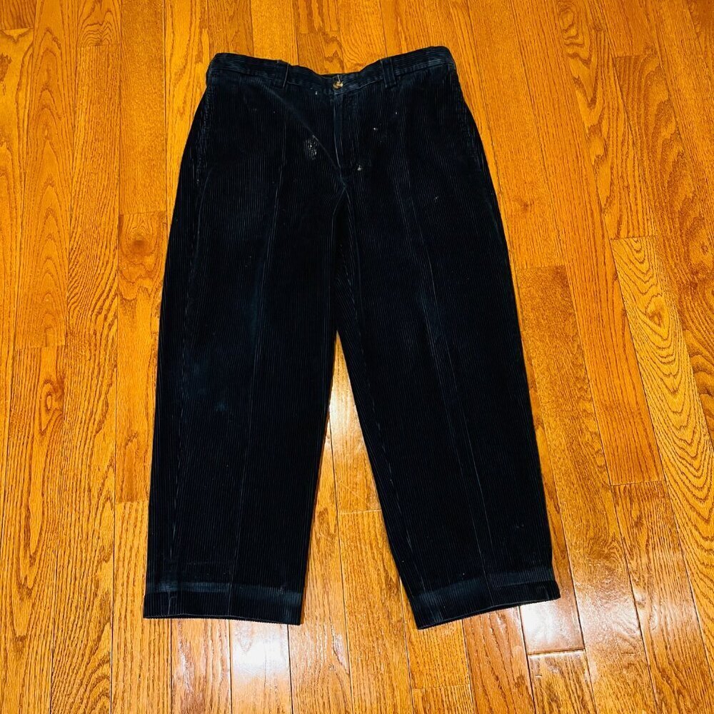 Vintage LL Bean Men's Navy Corduroy Pants Size 35 X 30